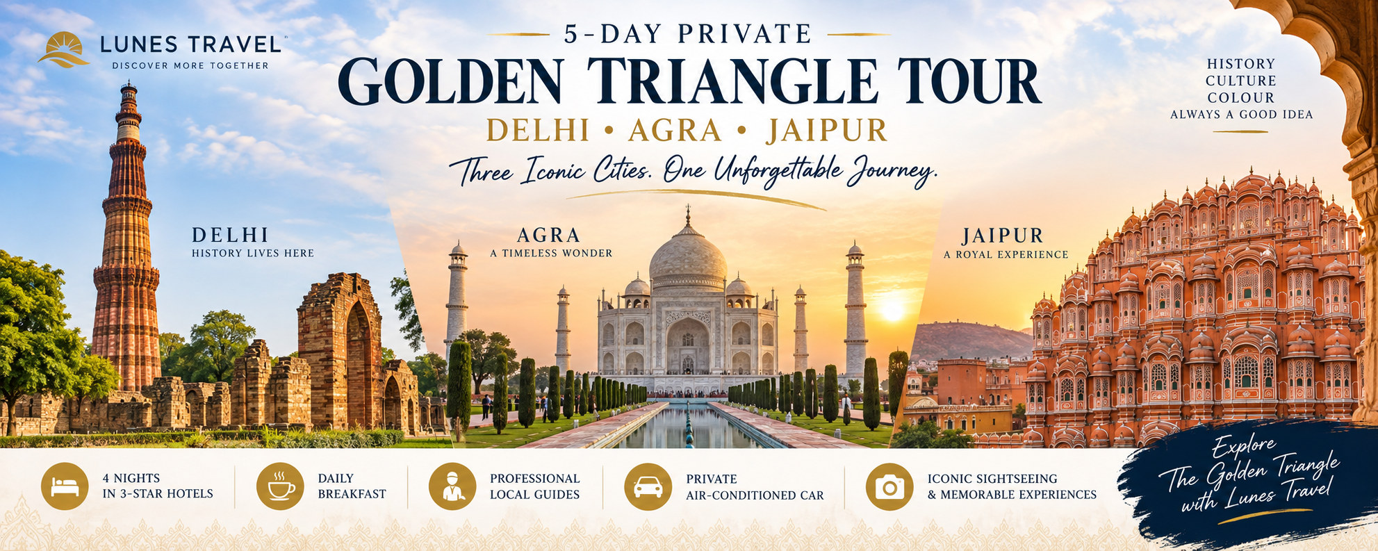 5-Day Private Golden Triangle Tour from Delhi: Delhi, Agra & Jaipur